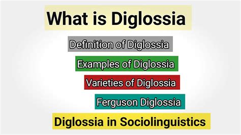 Diglossia in Sociolinguistics | Varieties of Diglossia | Examples of ...