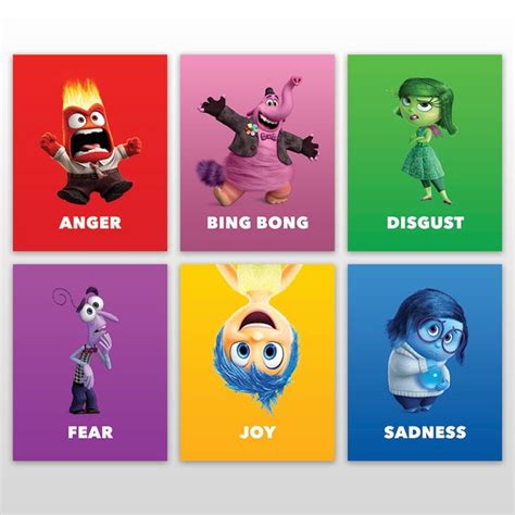 All 6 'Inside Out' movie character Posters Printed & | Etsy