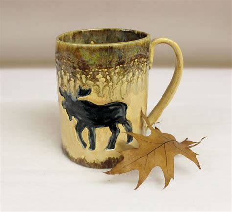 Moose Mug, Extra Large Rustic Forest Moose Coffee Mug | Moose mug, Mugs ...