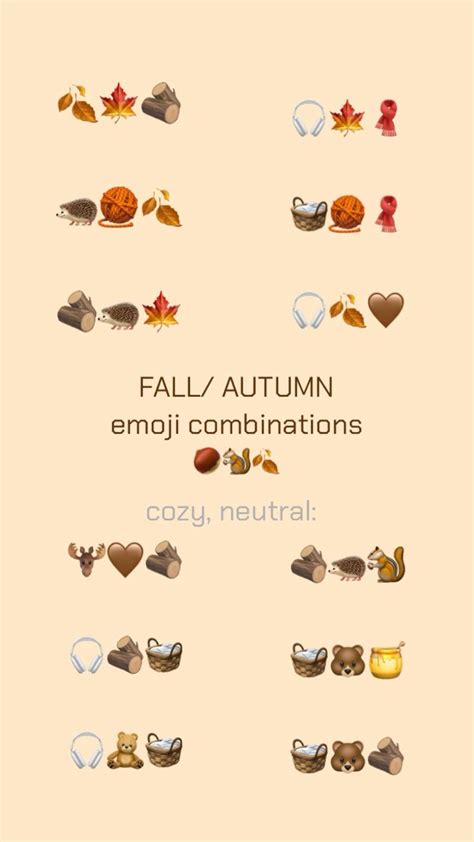 Fall/ autumn emoji combos 🎧🧺🦔 | Emoji combinations, Good instagram ...