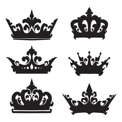 crown silhouette vector set 14969603 Vector Art at Vecteezy