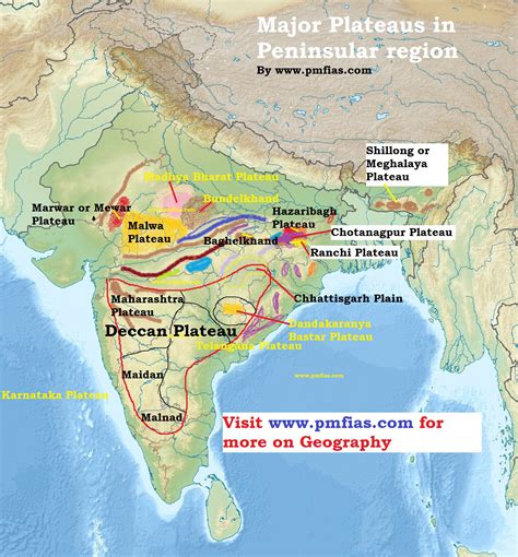 Peninsular Plateau (Deccan Plateau) | Plateaus in the Peninsular Region ...