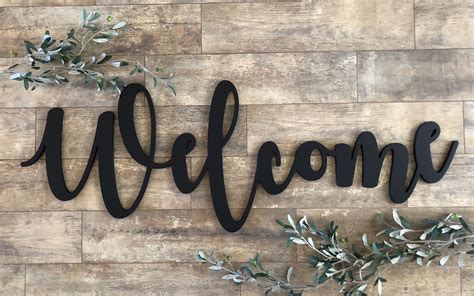 Large Welcome Sign Welcome Wood Cutout Sign Wedding Welcome | Etsy ...