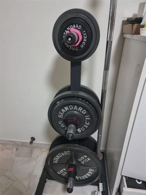 1.8m Barbell + 100kg Weight Set (Uncalibrated), Sports Equipment ...