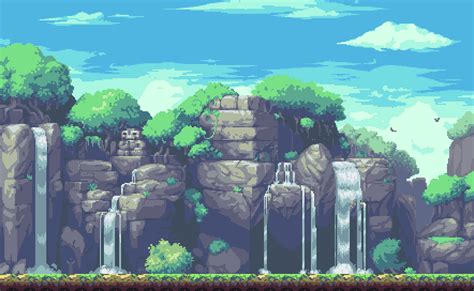 pixel bg 2 | Pixel art landscape, Pixel art games, Pixel art design