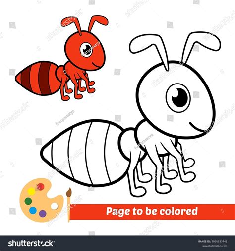 Coloring Book Kids Ant Vector Stock Vector (Royalty Free) 2058833741 ...