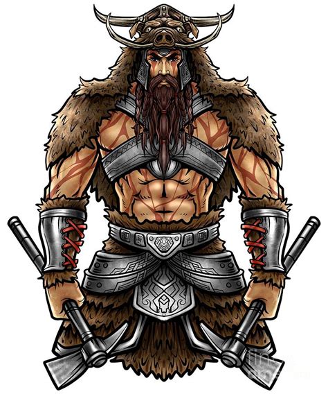 Norseman Berserker Viking Warrior Valhalla Odin Digital Art by Mister Tee