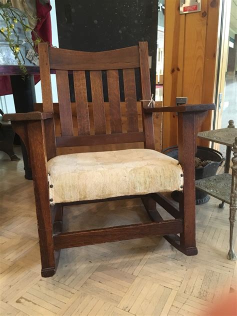 Antique Oak Gustav Stickley V Back Rocker | Etsy | Gustav stickley ...