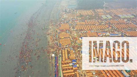 Makarsankrantri Festival at Sagar Island in India The areal view of ...