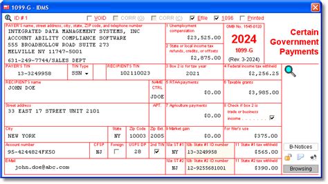 1099-G Software : Software to Create, Print and E-File Form 1099-G