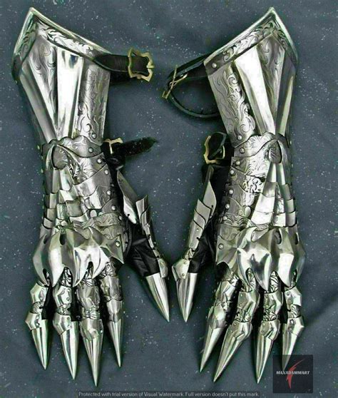 Medieval Gauntlet Gloves Pair Brass Accents Knight Crusader - Etsy ...