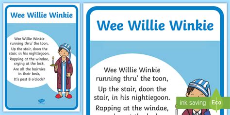 Wee Willie Winkie Nursery Rhyme Poster - Twinkl