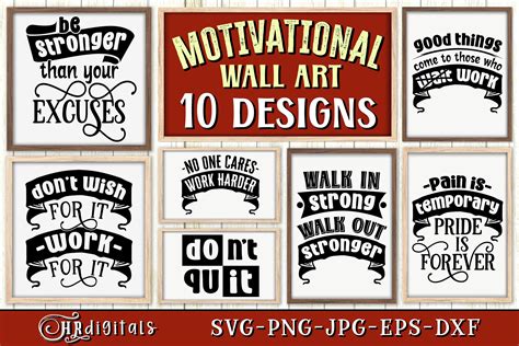 Motivational Wall Art, Gym, Home Decor Graphic by HRdigitals · Creative ...