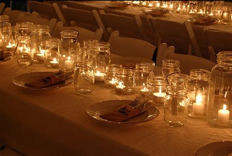 Candles in Mason Jars Centerpieces | A Wedding Blog