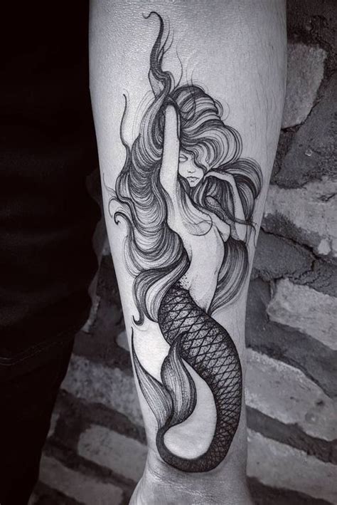 Tattoo uploaded by Princess • #siren #cool #blackandwhitetattoo #arm ...