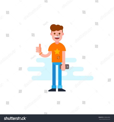 Young Man Thumb Cartoon Vector Illustration Stock Vector (Royalty Free ...