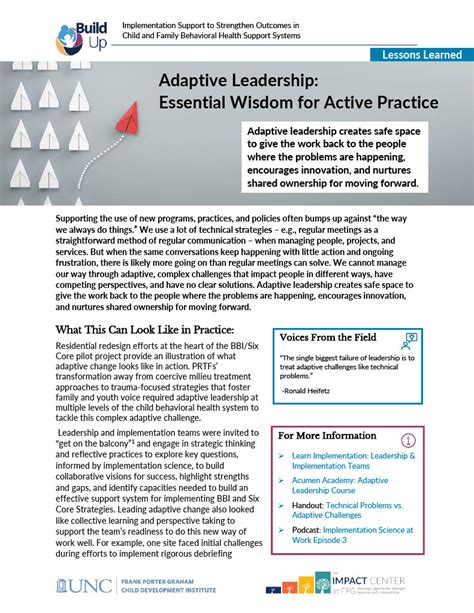 Adaptive Leadership: Essential Wisdom for Active Practice – Build Up