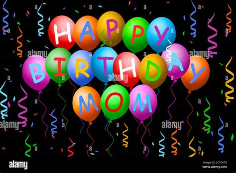 Happy Birthday Mom Balloons Stock Photo - Alamy