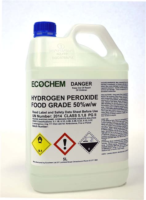 Hydrogen Peroxide 50% - Food Grade - Ecochem Limited