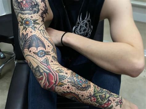 20+ Mens Colorful Sleeve Tattoos - RhonwynYasseen