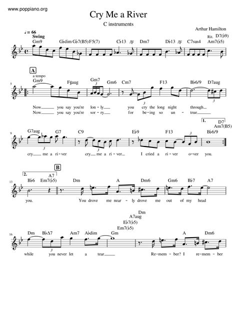 Michael Buble-Cry Me A River Sheet Music pdf, - Free Score Download ★