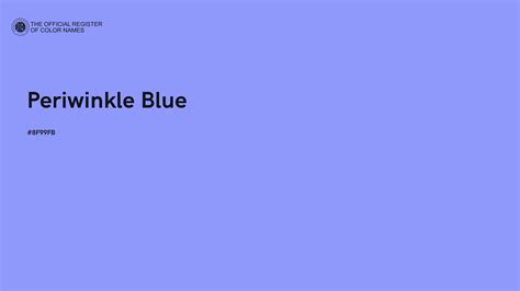 Periwinkle Blue color - #8F99FB - The Official Register of Color Names