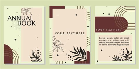 set of annual book cover templates. natural theme abstract background ...