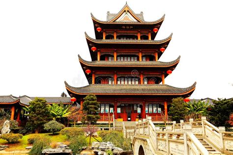 The Chinese Traditional Building in Juzizhou Island Stock Image - Image ...