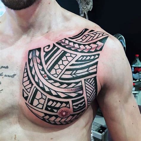 50 Tribal Chest Tattoos For Men - Masculine Design Ideas