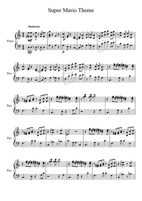 Super Mario Theme Sheet music for Piano (Solo) Easy | Musescore.com