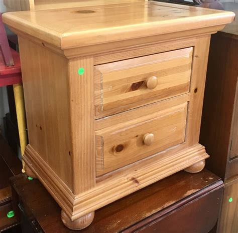 Uhuru Furniture & Collectibles: Pine 2 Drawer Nightstand by Broyhill ...