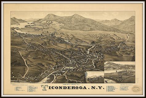 Ticonderoga NY Panoramic Map Vintage Map Vintage Map Art - Etsy ...