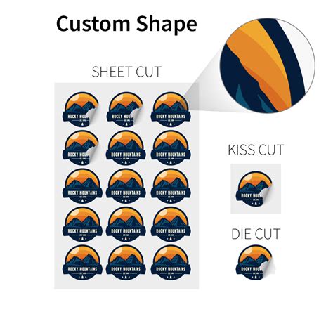 Custom Shape Vinyl Waterproof Stickers – Webiste