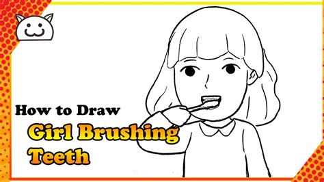 How to Draw Girl Brushing Teeth - YouTube