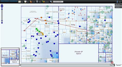 Global IPv4-space map with multiple data set overlays. Square ...