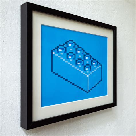 Brick Blue Art Print Framed – eBoy