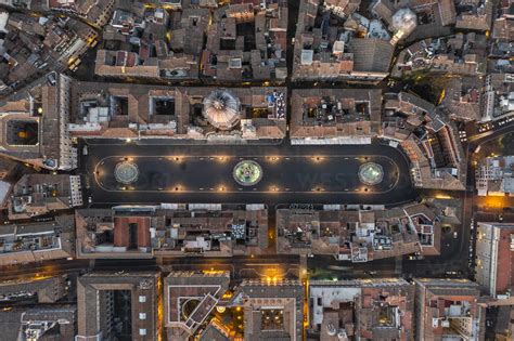 Aerial view of Piazza Navona (Navona square) in Rome old town, Lazio ...