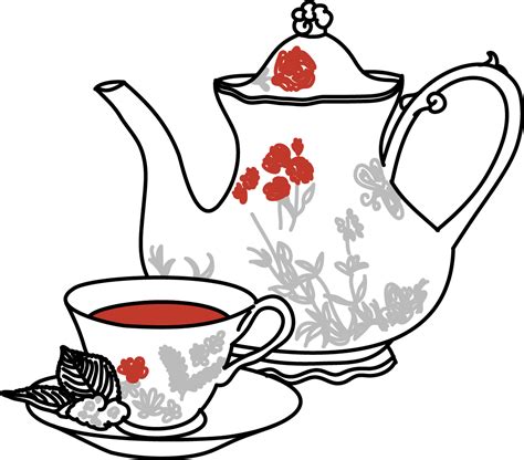 Teaset2pts - Drawing Cup Of Tea Png Clipart - Full Size Clipart ...