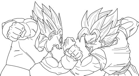 Majin Vegeta Para Colorear Goku Vs Majin Vegeta By Leaxed On DeviantArt ...