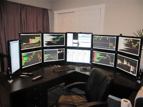 Home office setup, Trading desk, Computer room