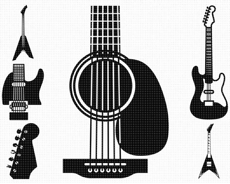 electric guitar SVG, heavy metal guitar PNG, DXF, clipart, EPS, vector ...