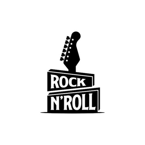 Premium Vector | Rock n roll guitar electric rock musicians Logo Design