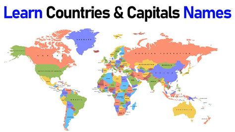 Learn Countries & Its Capitals Names | World Map | General Knowledge ...