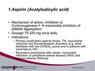 Antiplatelets and nch asam | PPT