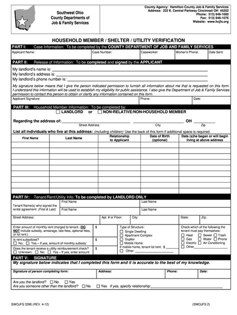 Household verification form ohio: Fill out & sign online | DocHub