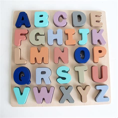 Stylish Wooden Alphabet/Number Puzzles Early Learning | Etsy