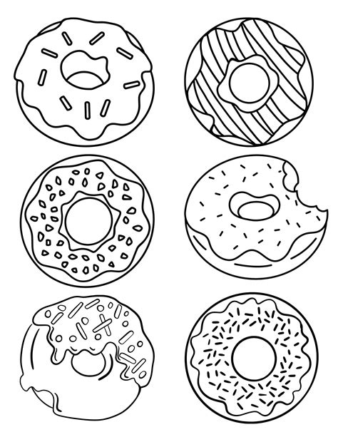 Cute Printable Donut Coloring Pages - Free Printable Templates