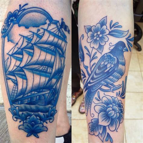 My first and second Delft Blue tattoos by Jon Squires, Urge 2 Tattoo ...