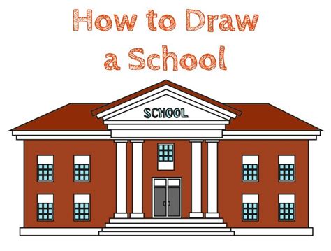 School Drawing Guide - How to Draw a School Easy | Drawing school ...