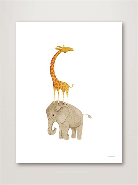 Safari Elephant and Giraffe – Art Art Art